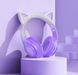 Беспроводные наушники Hoco W42 Cat с кошачьими ушками и LED-подсветкой &mdash; Фиолетовые 1021 фото 3