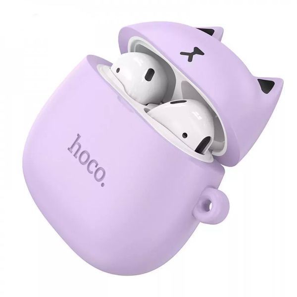 Бездротові навушники Hoco EW45 Bluetooth з чохлом &laquo;Котики&raquo; &mdash; Фіолетові 1013 фото