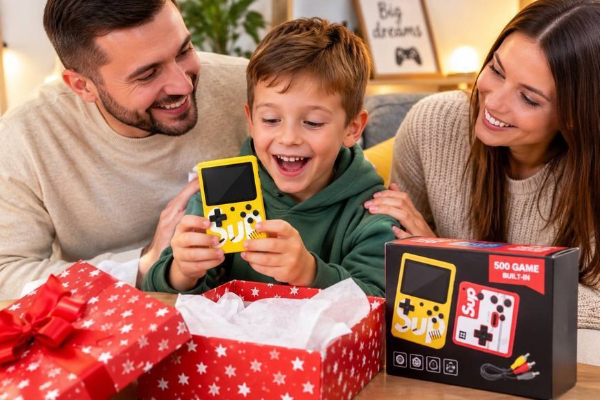 Портативна ігрова консоль SUP Game Box 400 ігор з джойстиком для 2 гравців &mdash; жовта 1034 фото
